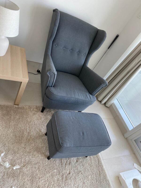 Strandmon Wing Chair And Footstool, Ikea - Image 6
