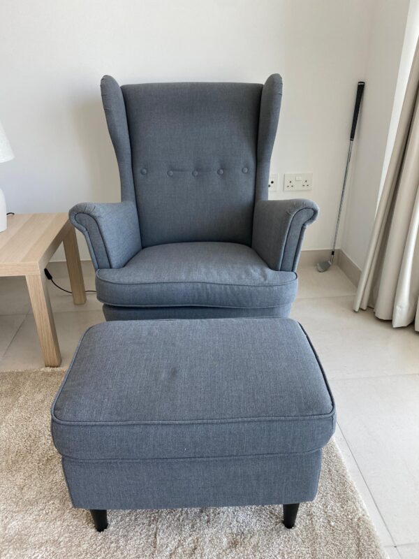 Strandmon Wing Chair And Footstool, Ikea - Image 4