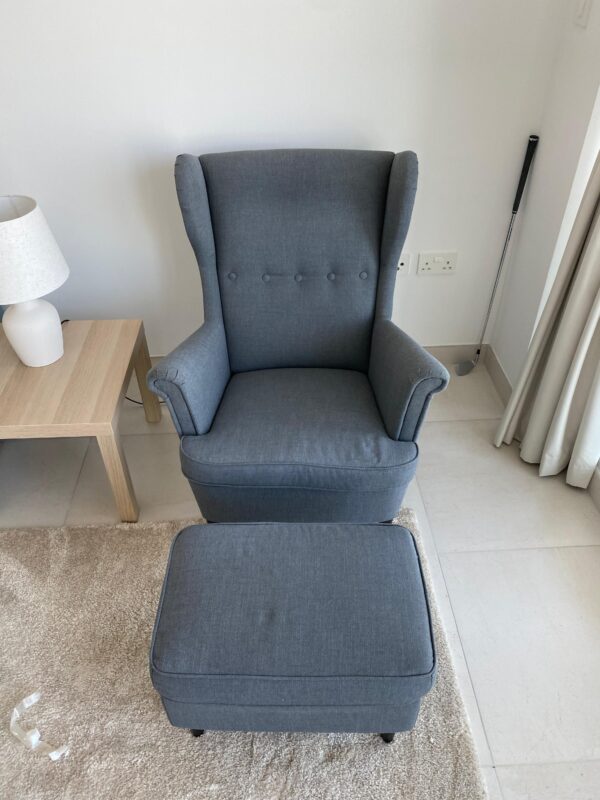 Strandmon Wing Chair And Footstool, Ikea - Image 3