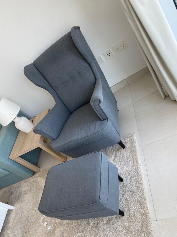Strandmon Wing Chair And Footstool, Ikea - Image 5